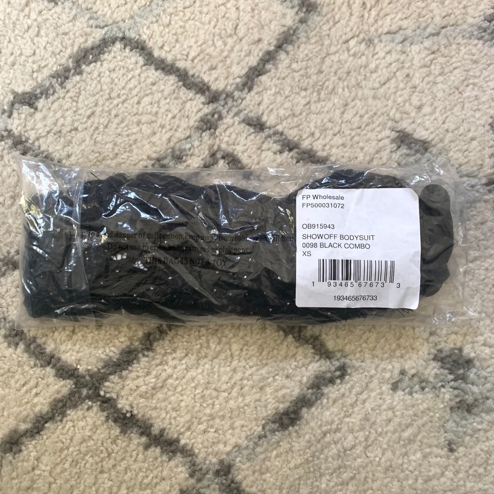 NWT Free People Show Off Bodysuit in Black Combo - Picture 4 of 6